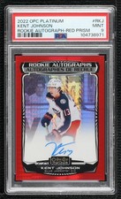 2022 O-Pee-Chee Platinum Rookie Red Prism 31/50 Kent Johnson PSA 9 MINT Auto q2c