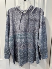 CJ Banks Womens 3X Hoodie Jacket Pastel Stripe Textured Tunic