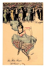 POSTCARD FRENCH SAGER DANCE AUX FOLIES BERGERE "LE CANCAN" (SBA) 