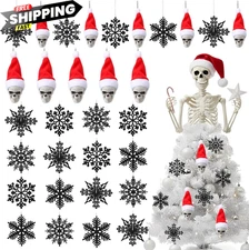 Hestya 36 Pcs Gothic Christmas Tree Ornament Mini 3D Skull with... 