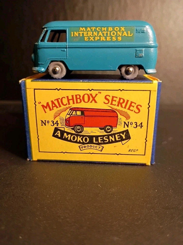 Matchbox #34A Volkswagen MicroVan 1957 Small GPW VN/MINT In Crisp Orig B2 Box - Image 2 of 4
