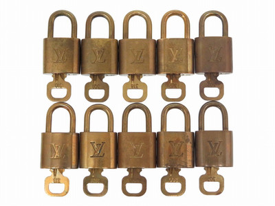 Louis Vuitton Lock & Key PadLock Lot set of 10 Gold Number Random