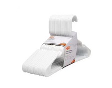 Heavy-Duty NonSlip Plastic Clothes Hangers with Great Hooks White in Multi Packs