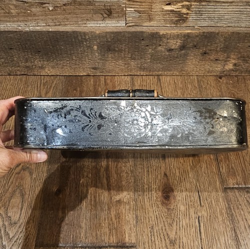 Antique Victorian Toleware Metal Cutlery Caddy Tray - Picture 6 of 10