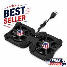 Practical Laptop Cooling Pad Portable Folding Radiator Usb Dual Fan Non-Slip Pro