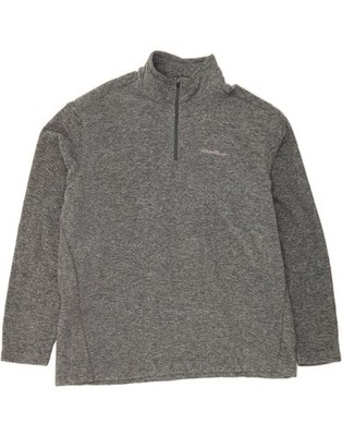 EDDIE BAUER Herren Fleecepullover mit Reißverschluss am Ausschnitt XL grau Polyester DS41