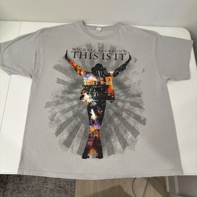 Michael Jackson This Is It T-Shirt Size XXL Gray 100 % Cotton Short Sleeve Men