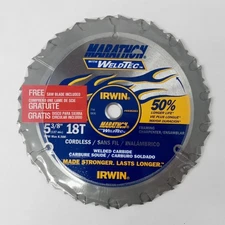 Irwin Weldtec 5-3/8" x 18T Cordless Carbide Circular Saw Blade 2pk 4935203