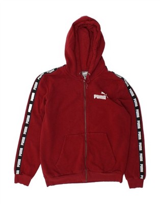 Puma Herren Graphic Zip Hoodie Pullover Medium Burgundy Baumwolle BT09
