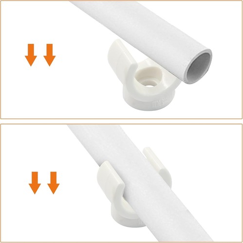 20 pcs, 1/2 Inch PEX Water Pipe Clamps, 16 mm PVC Pipe Holder, Plastic U-Hook, - Picture 6 of 7