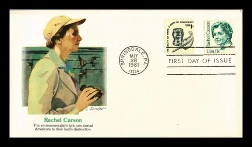 DR JIM STAMPS US COVER RACHEL CARSON GREAT AMERICANS FDC COMBO FLEETWOOD