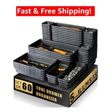 Customizable 60 Compartment Drawer Organizer - Lightweight Durable Design
