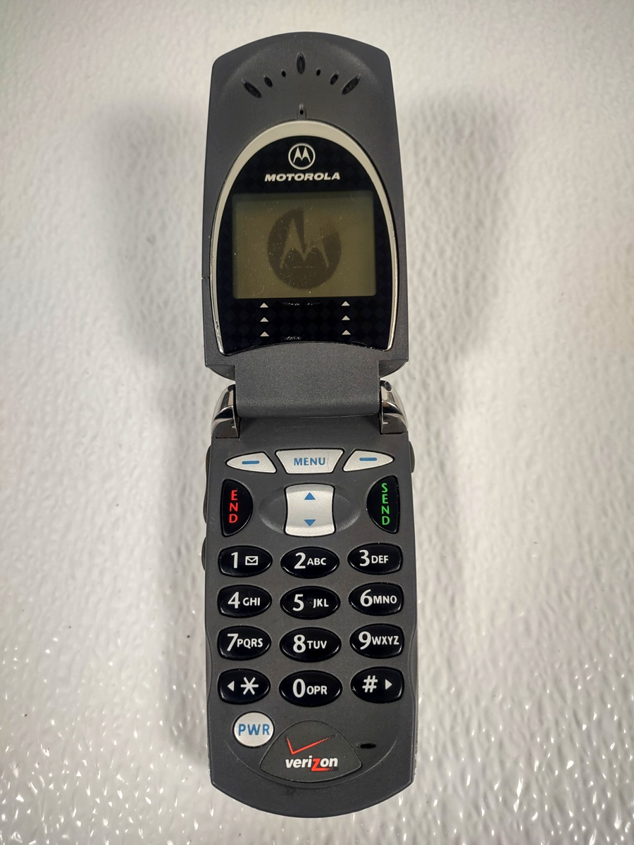 Vtg Motorola 60C Stainless Steel Case Rare Flip Phone Powers On