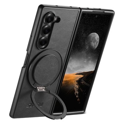 Für Samsung Galaxy Z Fold7 5G Suteni MagSafe 360 Grad Ringhalter Hülle Schwarz