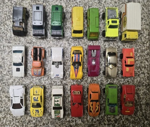 Vintage Hot Wheels Blackwall Era Lot of 21 Cars and Trucks -  Lot 1 - Play Worn