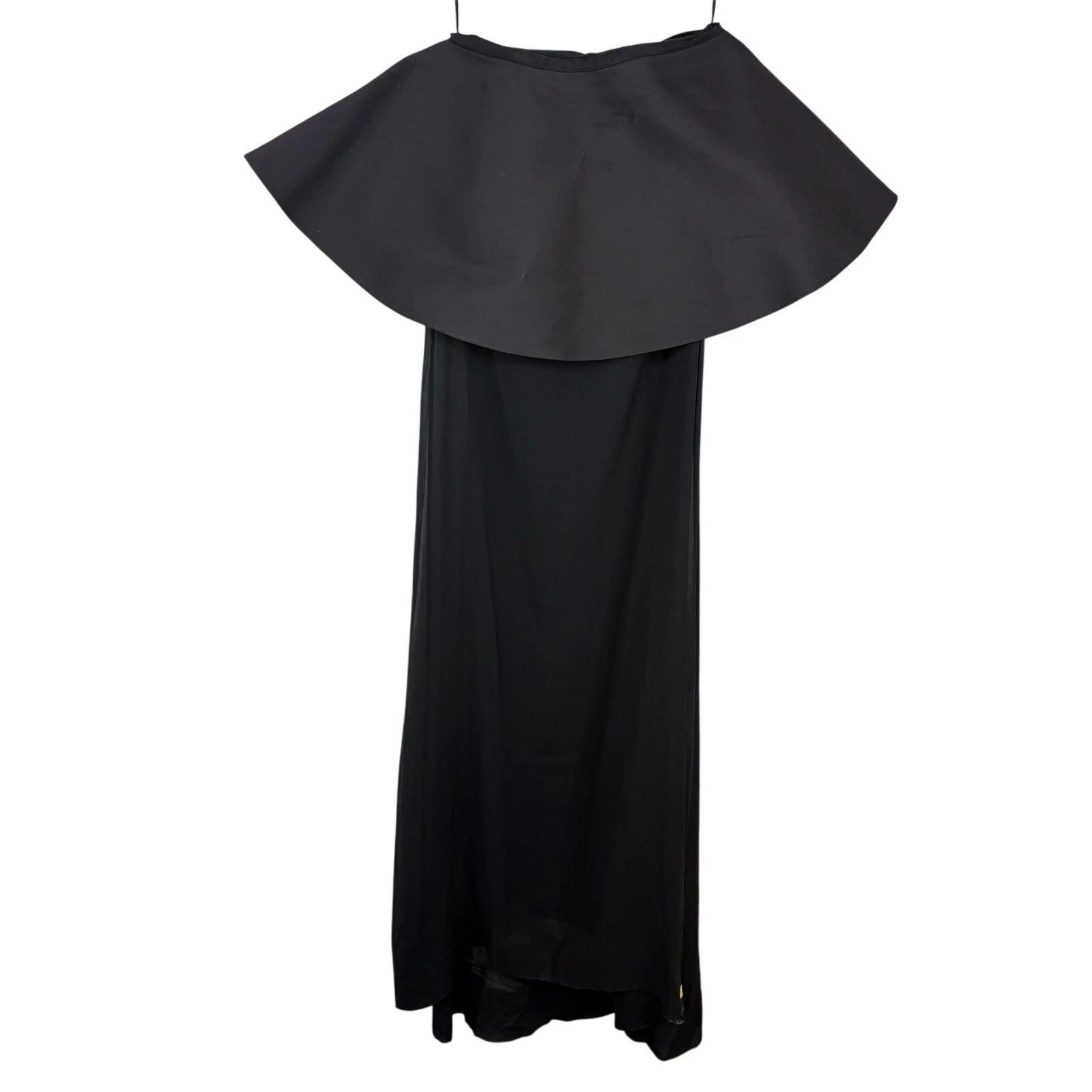 Abito Jacquemus La Robe Vela senza spalline balza lana seta dichiarazione elegante taglia M 38