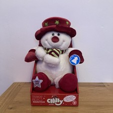 BNIB 2005 Tesco Chilly & Friends - Snowman WORKING Animated Plush Toy 11"