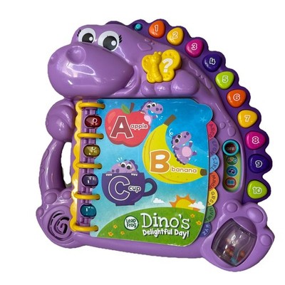 Dino's Delightful Day Alphabet Book Purple Letters Numbers Colors Light Sounds