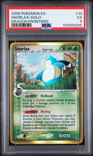 Pokemon PSA 5 2006 EX Dragon Frontiers Snorlax Delta Species Holo 10/101