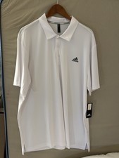 Adidas UPF 50 White Golf Shirt XXL New 
