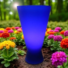 Mod Satin Upright Glass Lamp Vintage Touchiere Light Purple Blue Cone Shaped Mod Satin Upright Glass Lamp Vintage Touchiere Light Purple Blue Cone Shaped