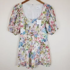 Lavender Brown Madison Romper Multi Color Floral Print