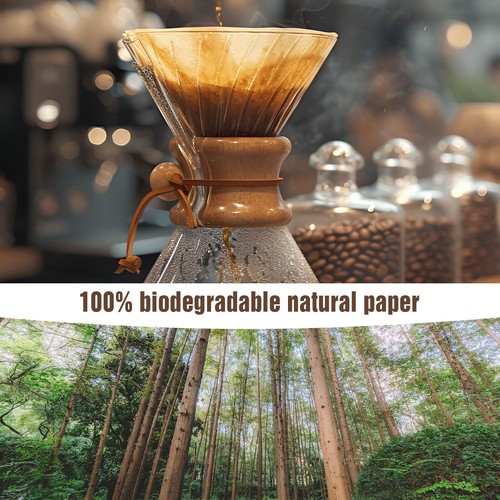 Natural Paper Coffee Filters - 200 Count Size 04 for Perfect Brewing Experience - Afbeelding 6 van 11