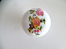 2 Melamin Möbelknöpfe Shabby chic weiss mit Blumen 3,5 x 3,5 cm