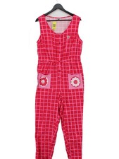 Lucy & Yak Damen Jumpsuit L rosa kariert 100% Baumwolle gerade Overall
