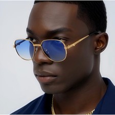 Mens Pilot Sunglasses Designer Fashion Shades Retro Eyewear Round Classic Chic