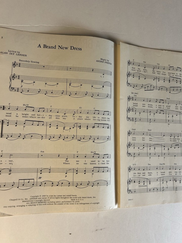 1969 Bway Katherine Hepburn 2 sheet music Let's Go Home & New Dress ...