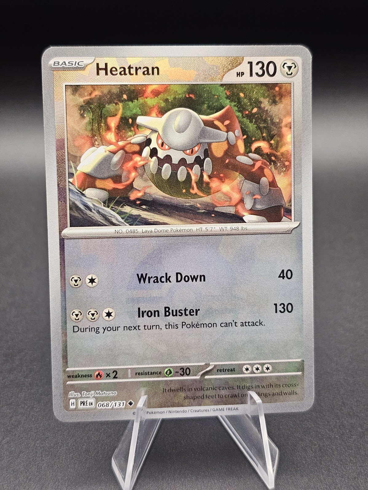 Pokemon Card Heatran 068/131 Poke Ball Reverse Holo Prismatic Evolutions NM