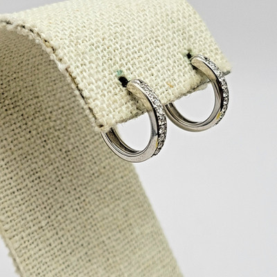 JTV Bella Luce Sterling Silver Multi Stone Hoop Earrings ~ 9/16''