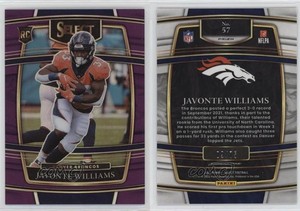 2021 Panini Select Concourse Purple Prizm /75 Javonte Williams #57 Rookie RC