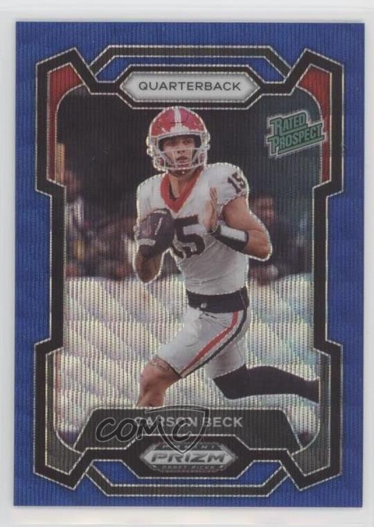 2024 Panini Prizm Draft Picks Rated Prospect Blue Wave /249 Carson Beck #130