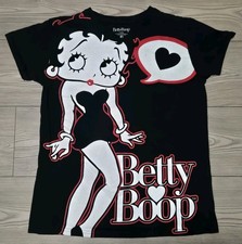 Betty Boop AOP Shirt Size Large Black Cartoon Animation