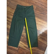 ASOS woman's size 6 green barrel wide leg pant office pocket work casual