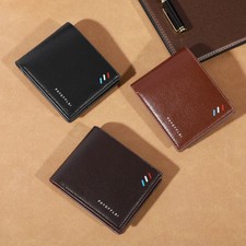 Men's Simple PU Leather Short Bifold Wallet, Minimalist Wallet With Card Slots,