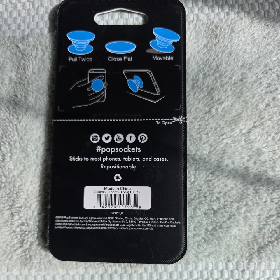 Empuñadura universal para teléfono PopSockets, soporte y soporte (NO INTERCAMBIABLE) - brillante Foto 2 de 2