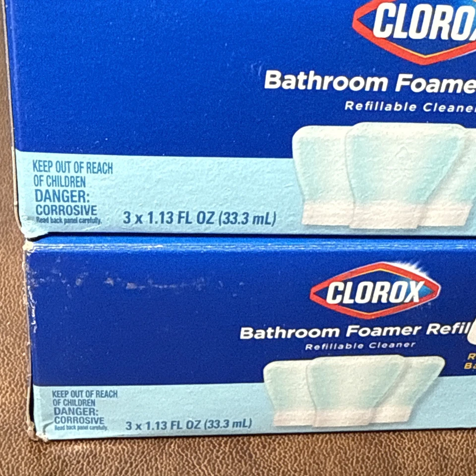 Clorox Recambios Espumador Baño LIMPIO LLUVIA Sin Lejía Lote de 6 (3 por caja) NUEVO Foto 2 de 4