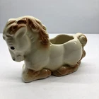 Vintage Ceramic Kneeling Horse Planter Small Shawnee Pottery MCM 50s Plant Pot