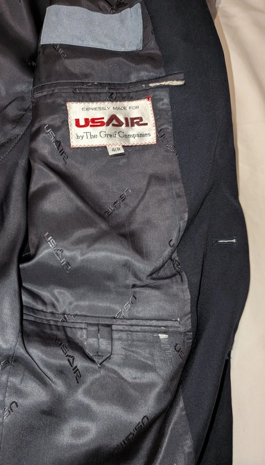 US AIR AIRLINE S PILOT'S VTG ORIGINAL CAPTAINS FULLY LINED CUSTOM JACKET JKT !!! image 8