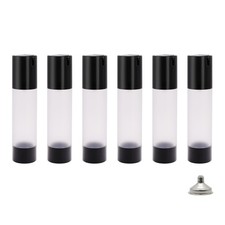 6Pcs 1.7oz 50ml Frosted Transparent Airless Pump Bottles with Funnel, Travel ...