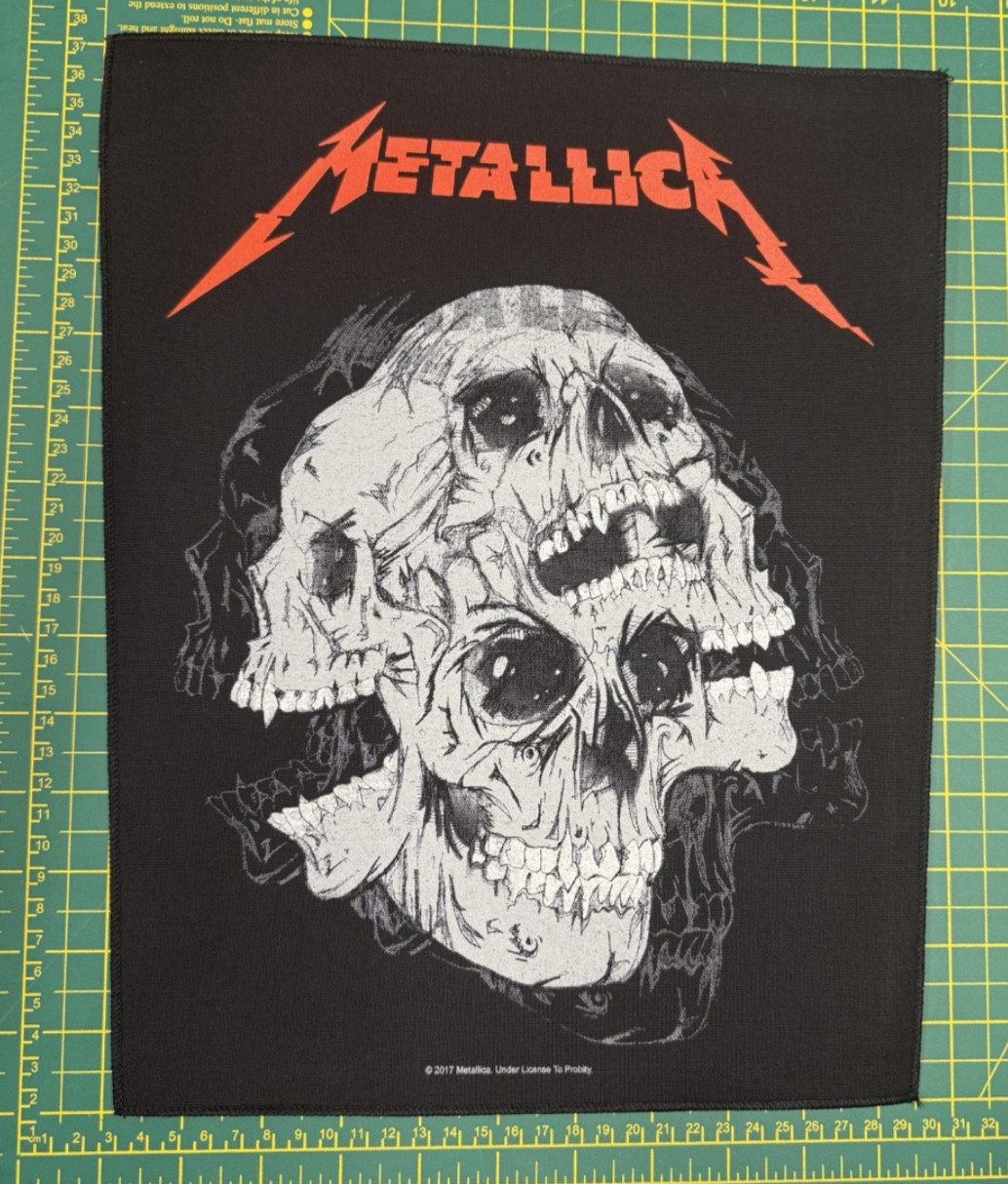 Metallica Skulls Large Size Sew On Printed Back Patch Officially Licensed Item