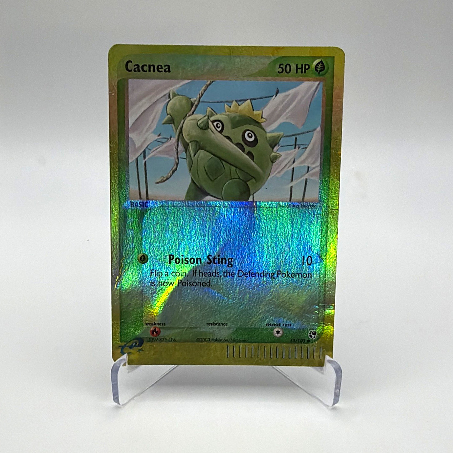 Pokemon Cacnea 58/100 EX Sandstorm Reverse Holo 2003 English Basic HP 50