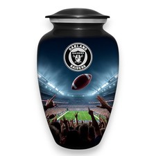 Football Cremation Urn for Human Ashes Adult Large Oakland Raiders Urns 10.5"