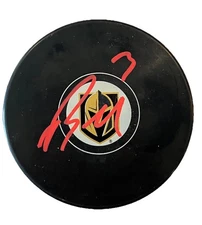 Brayden McNabb Signed Autographed Vegas Golden Knights Logo Puck