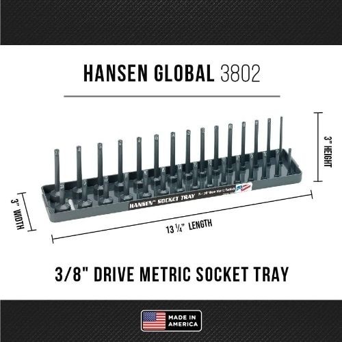 Hansen Global Steckdosenfach Organizer Halter, Einheitsgröße, grau, 3/8" metrisch - 2-reihig - Bild 2 von 3