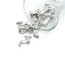 Silver Dachshund Wiener Dog Charms, 13x12.8mm...