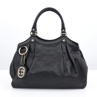 GUCCI Guccissima Sukey 211944 Hand Bag Interlocking G Charm 525040 Auth #56821A